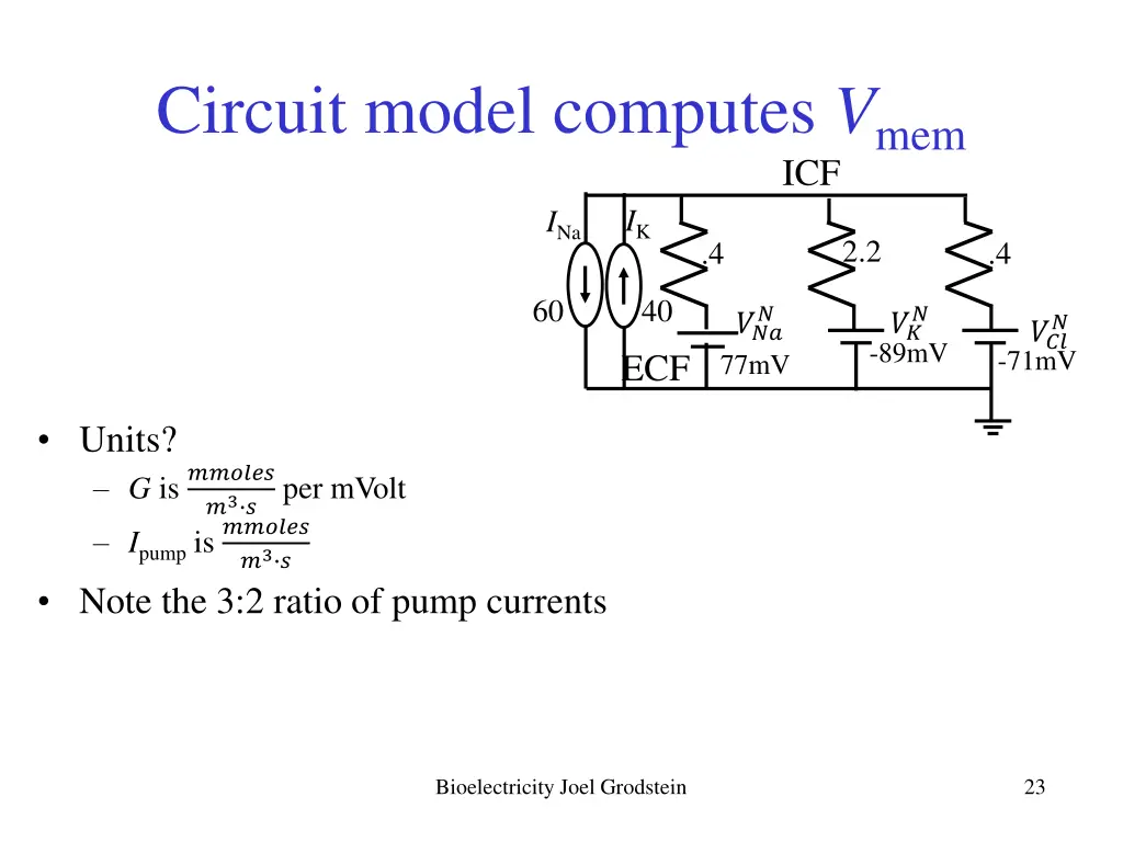 circuit model computes v mem