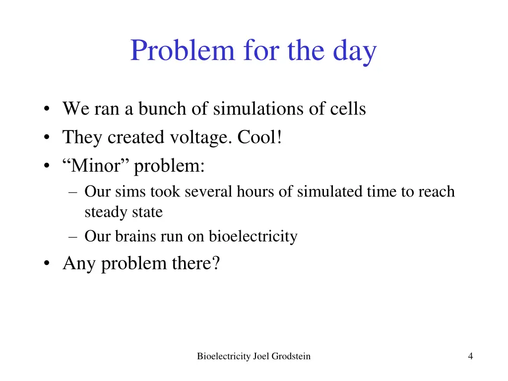 problem for the day