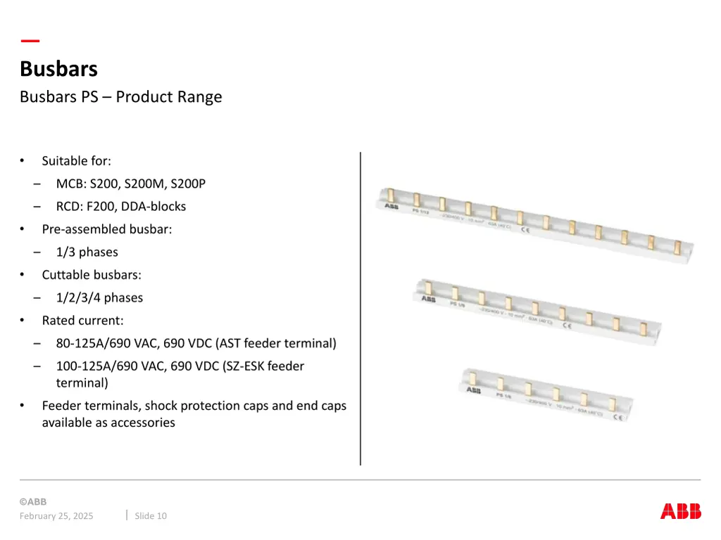busbars busbars ps product range