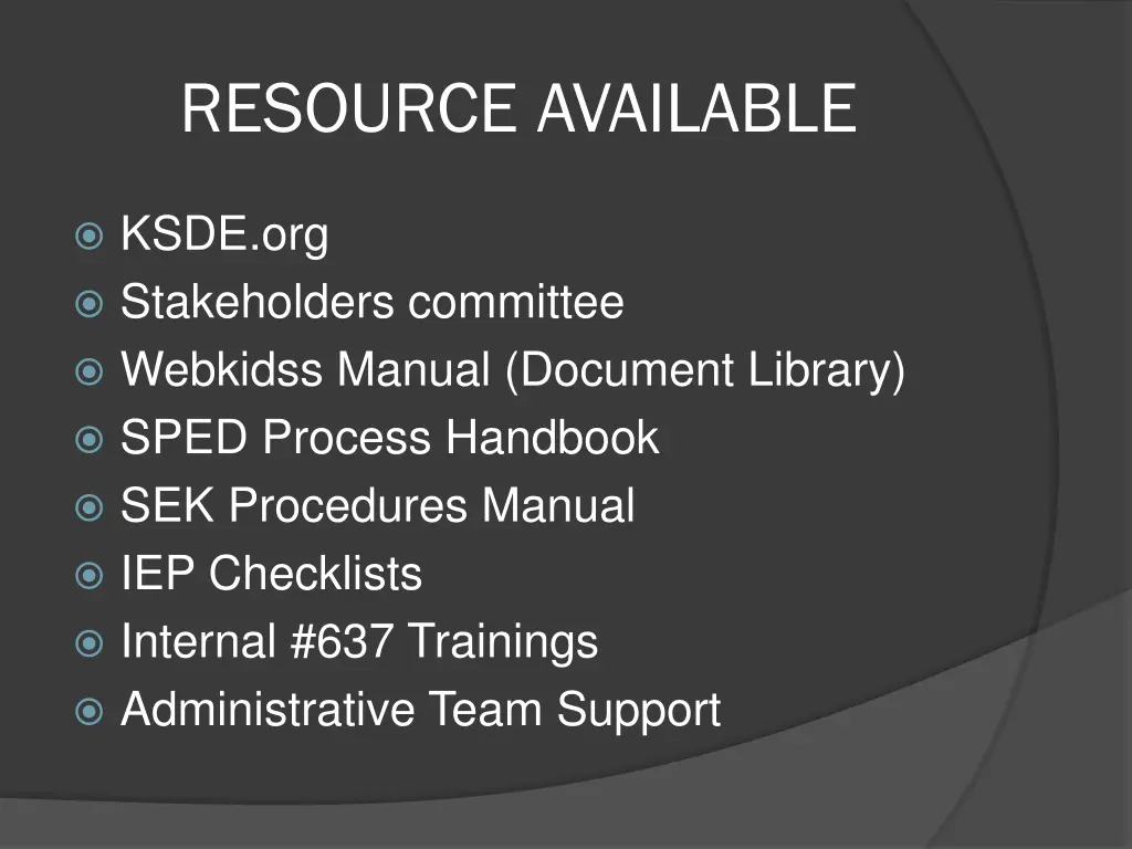 resource available