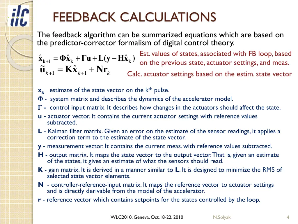 feedback calculations