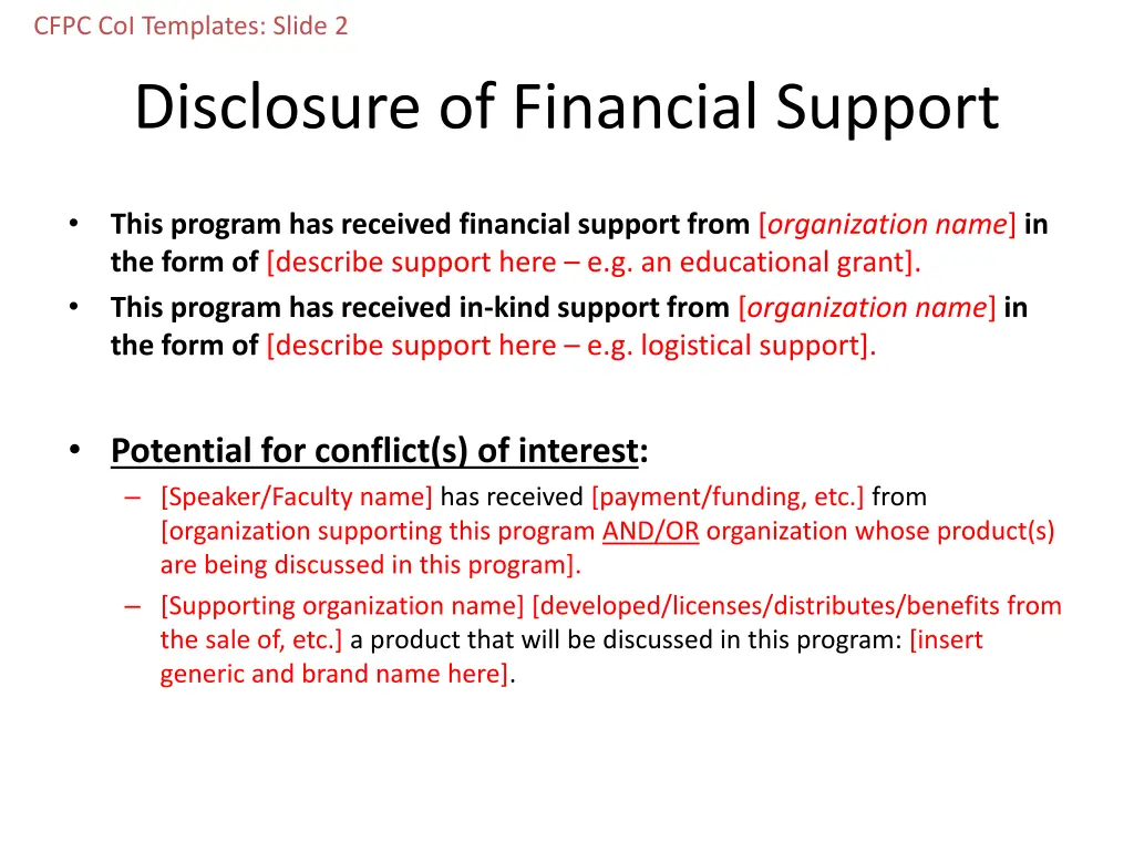 cfpc coi templates slide 2