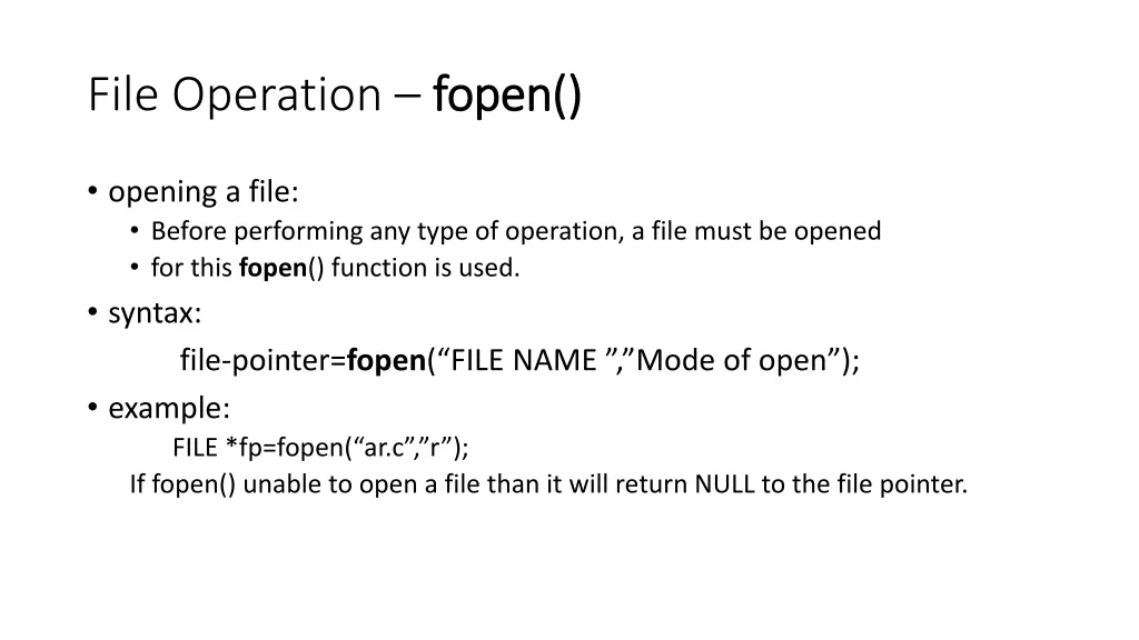 file operation fopen