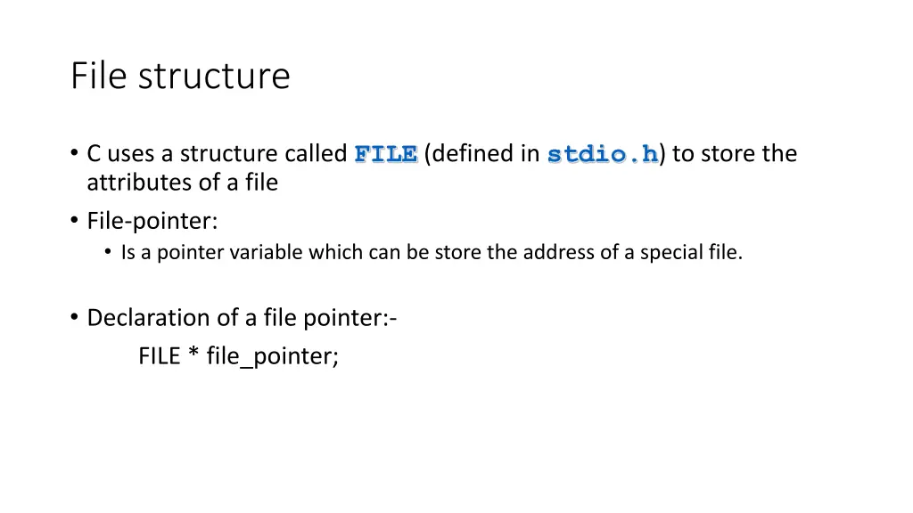 file structure