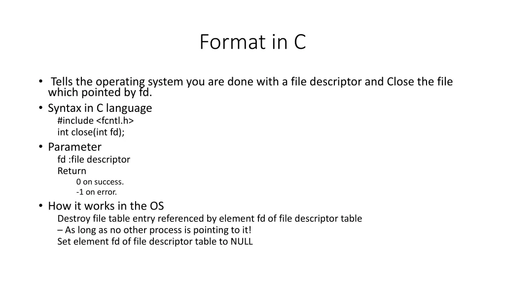 format in c