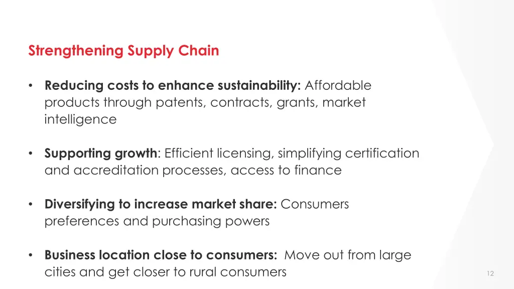 strengthening supply chain