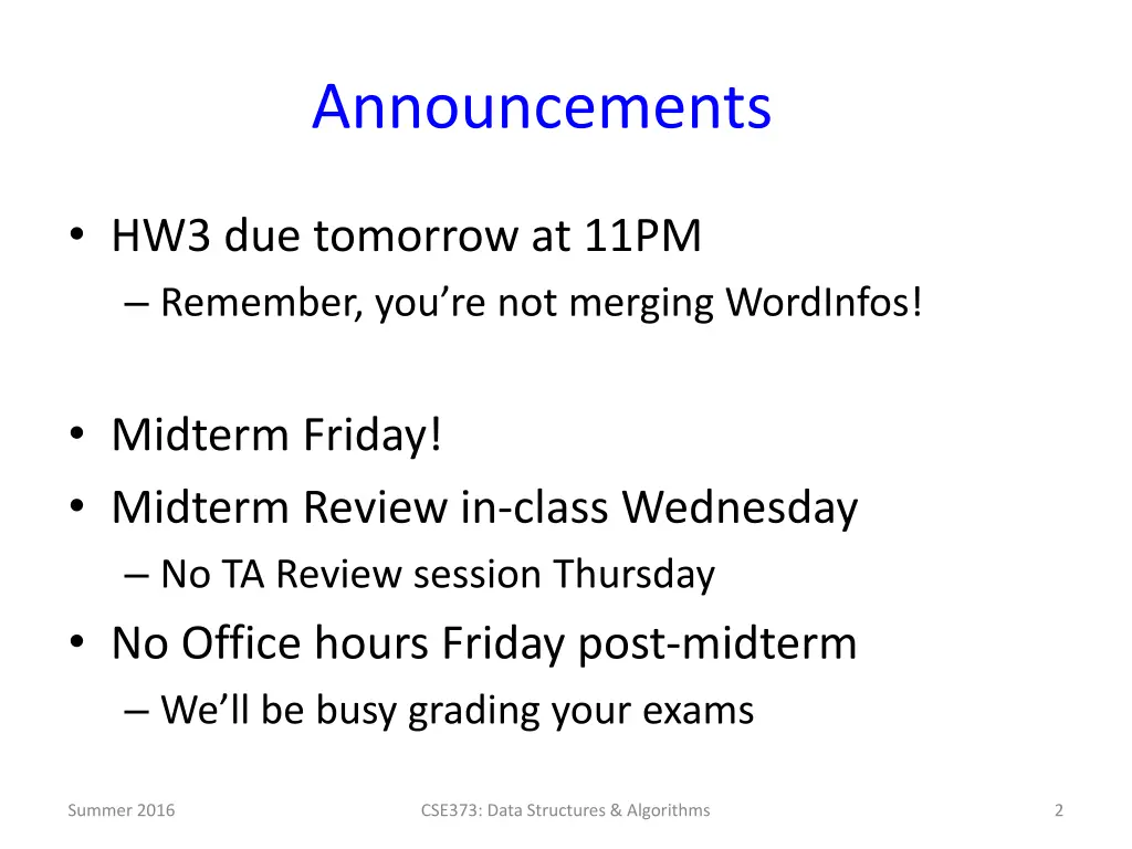 announcements