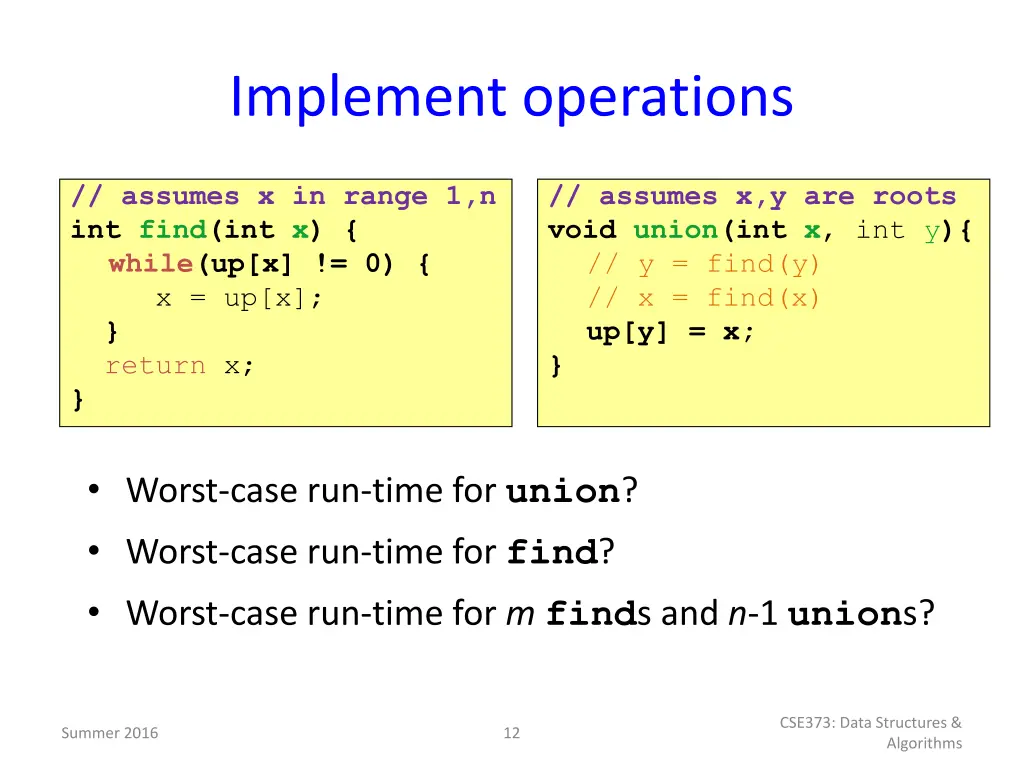 implement operations
