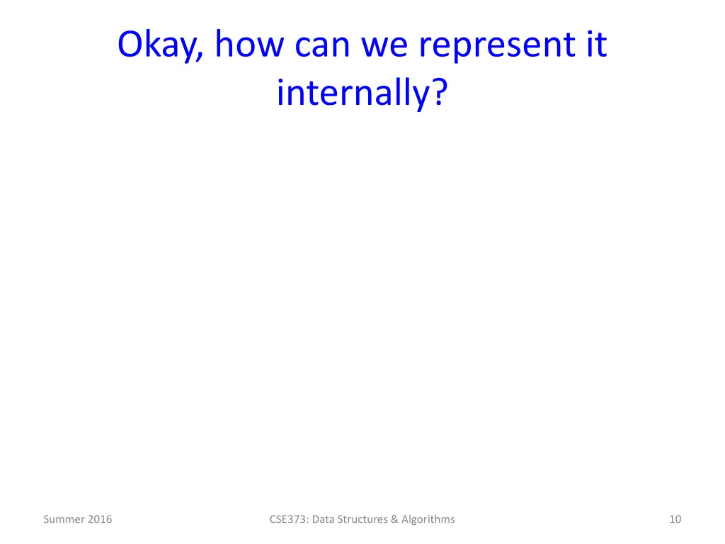 okay how can we represent it internally