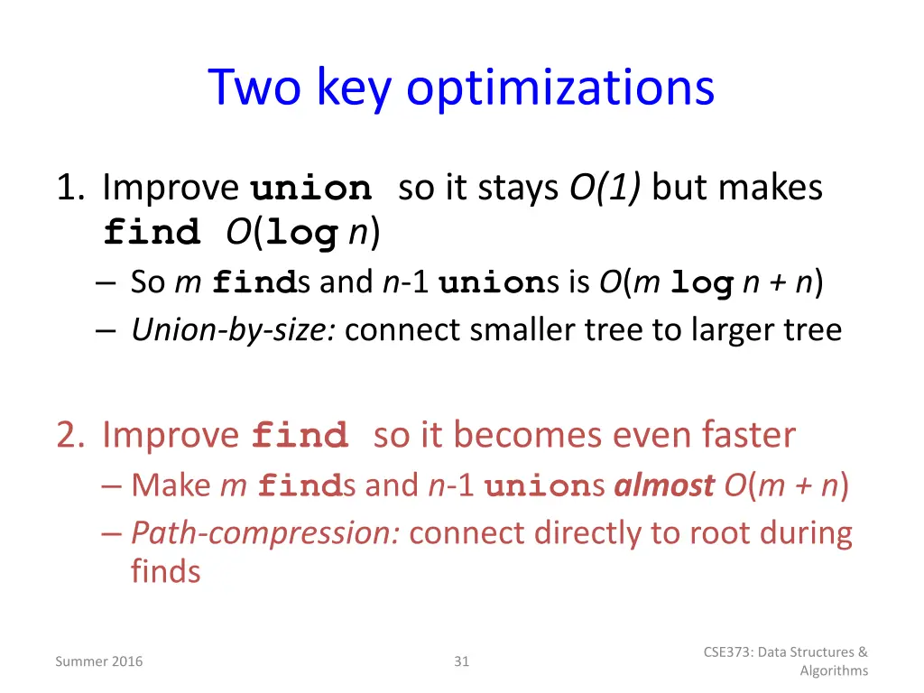 two key optimizations 2