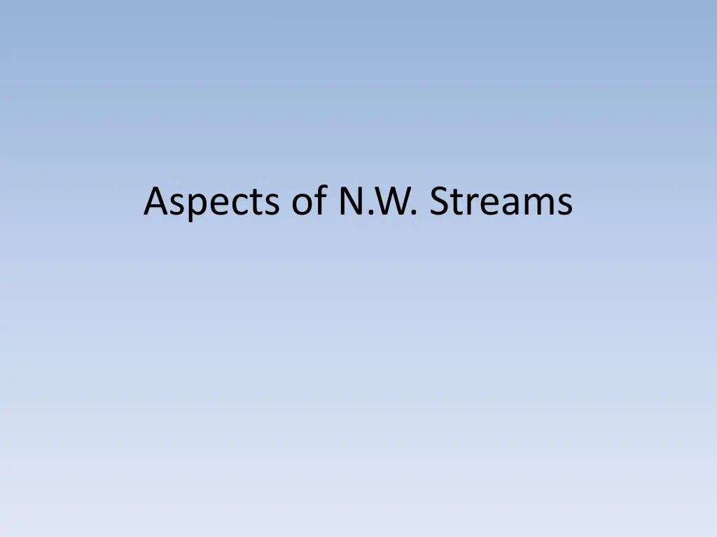 aspects of n w streams
