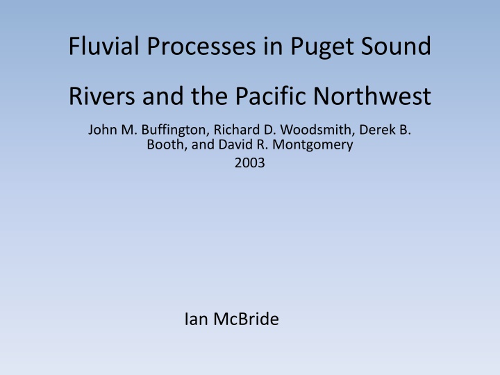 fluvial processes in puget sound