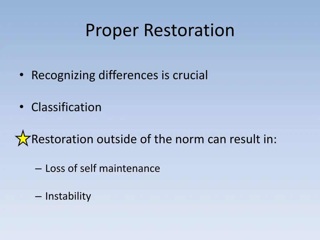 proper restoration