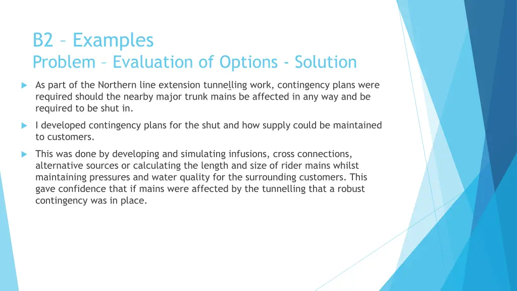 b2 examples problem evaluation of options solution 3