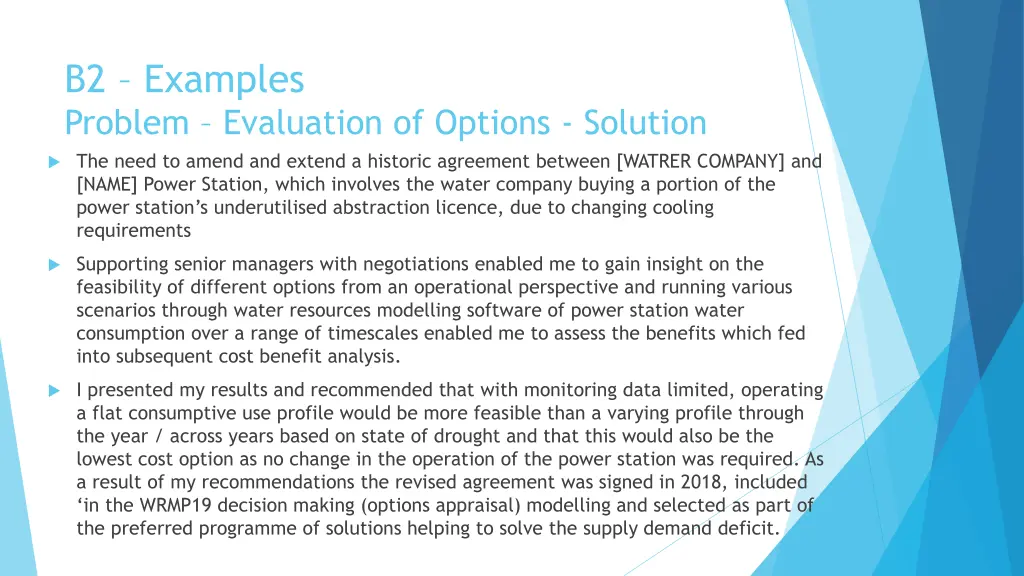 b2 examples problem evaluation of options solution 4