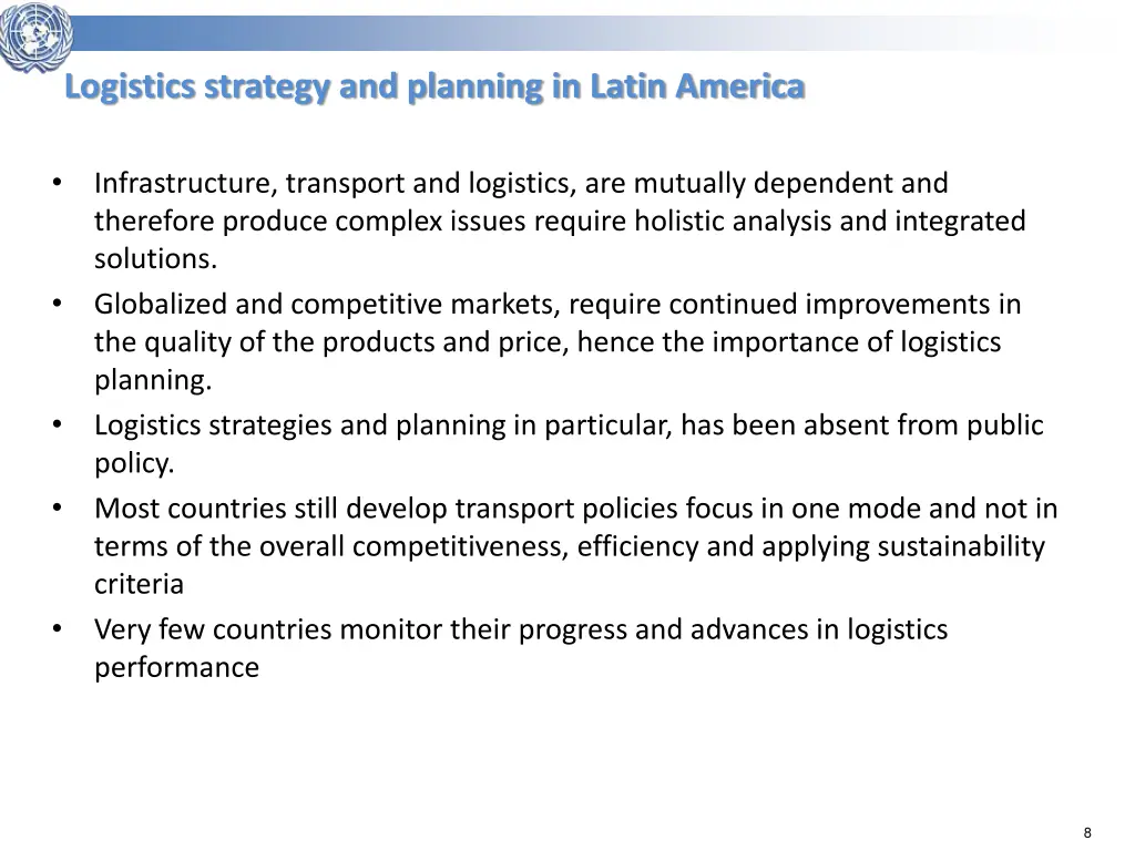 logistics strategy and planning in latin america