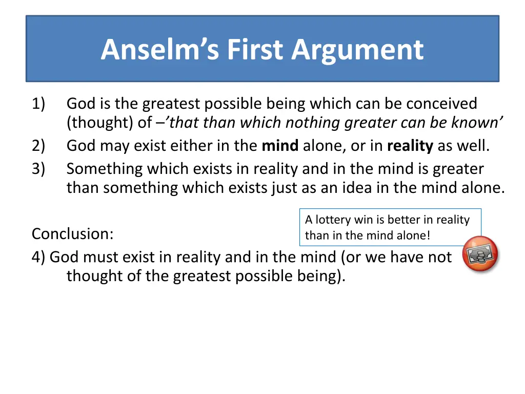 anselm s first argument