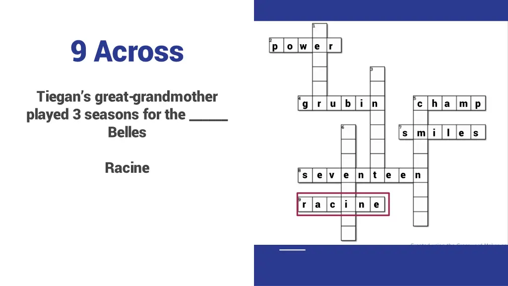 9 across 1