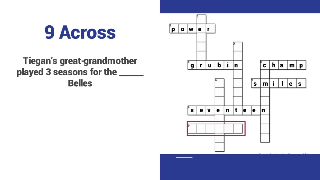 9 across