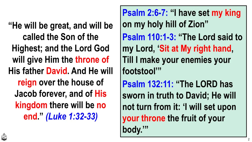 psalm 2 6 7 i have set my king on my holy hill