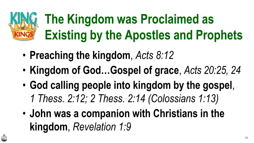 the kingdom was proclaimed as existing