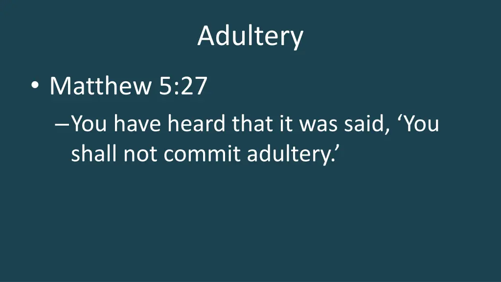adultery