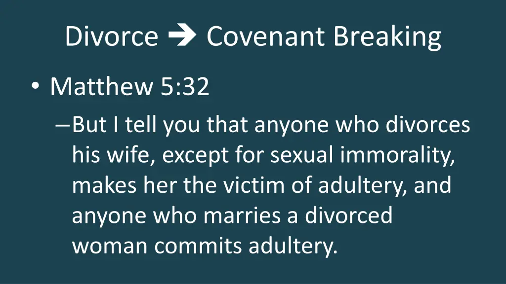 divorce covenant breaking