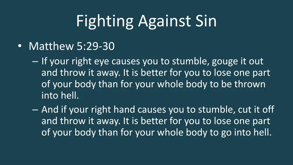 fighting against sin