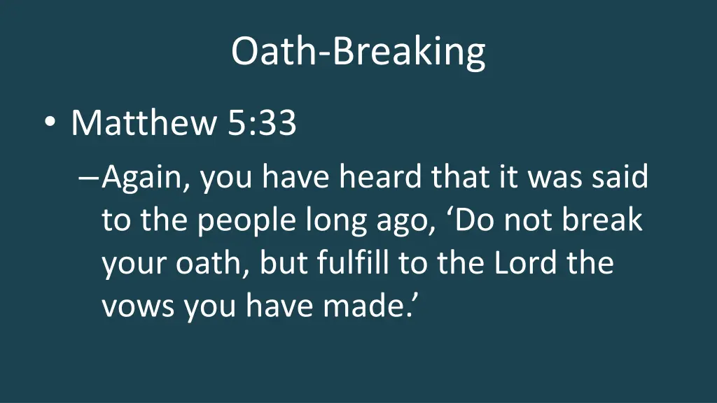 oath breaking