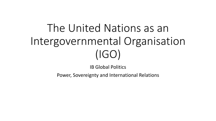 the united nations as an intergovernmental