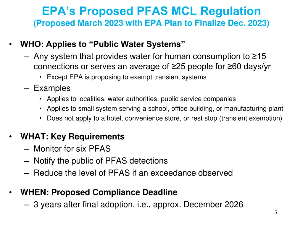 epa s proposed pfas mcl regulation proposed march