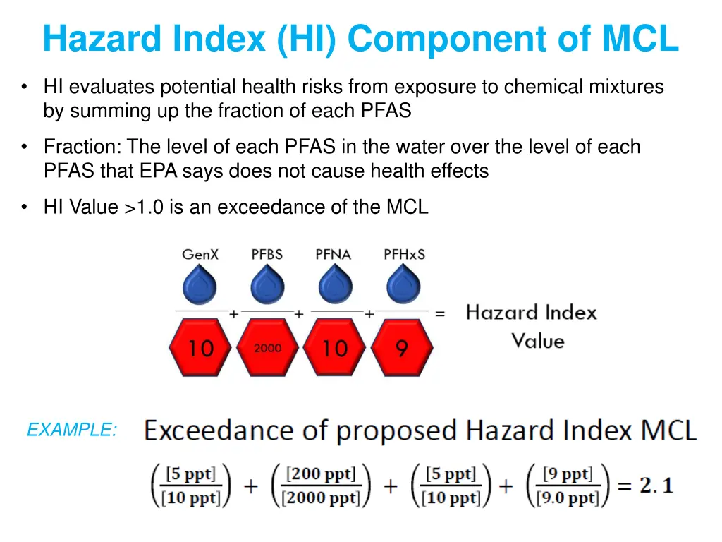 hazard index hi component of mcl