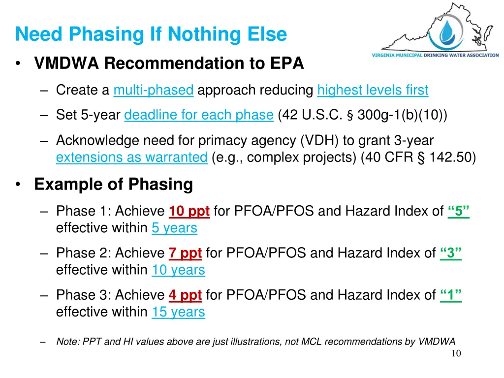 need phasing if nothing else vmdwa recommendation