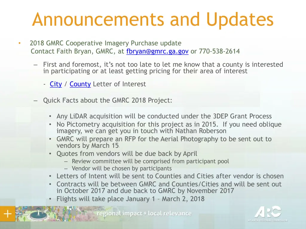 announcements and updates