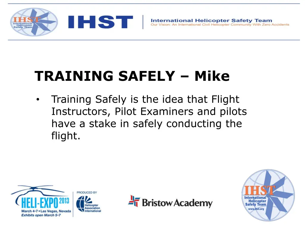 training safely mike