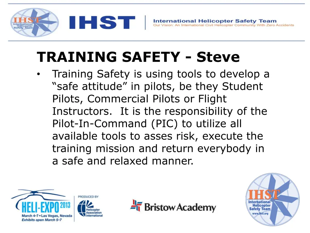 training safety steve training safety is using