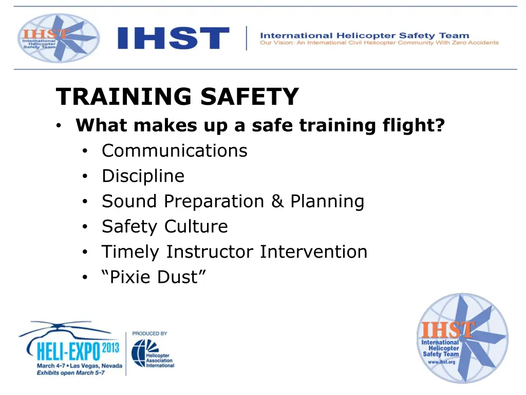 training safety what makes up a safe training