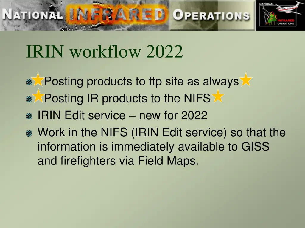 irin workflow 2022