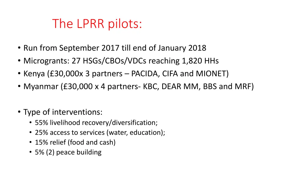the lprr pilots