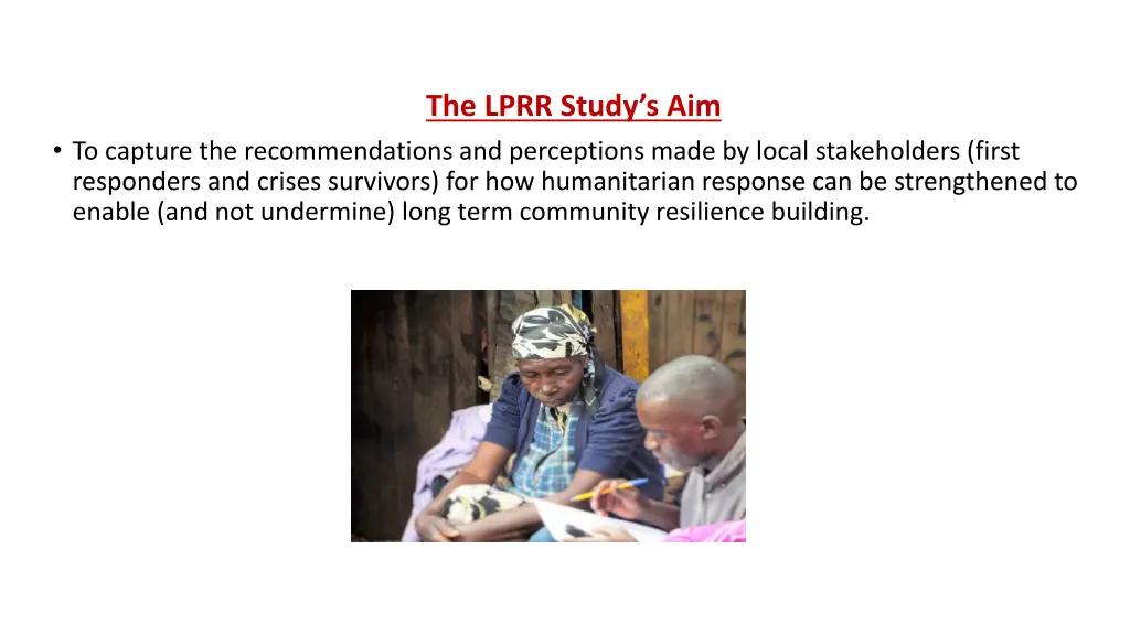 the lprr study s aim