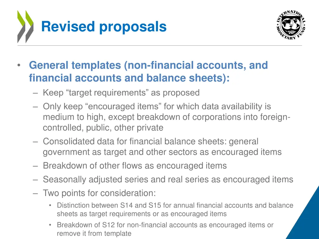 revised proposals