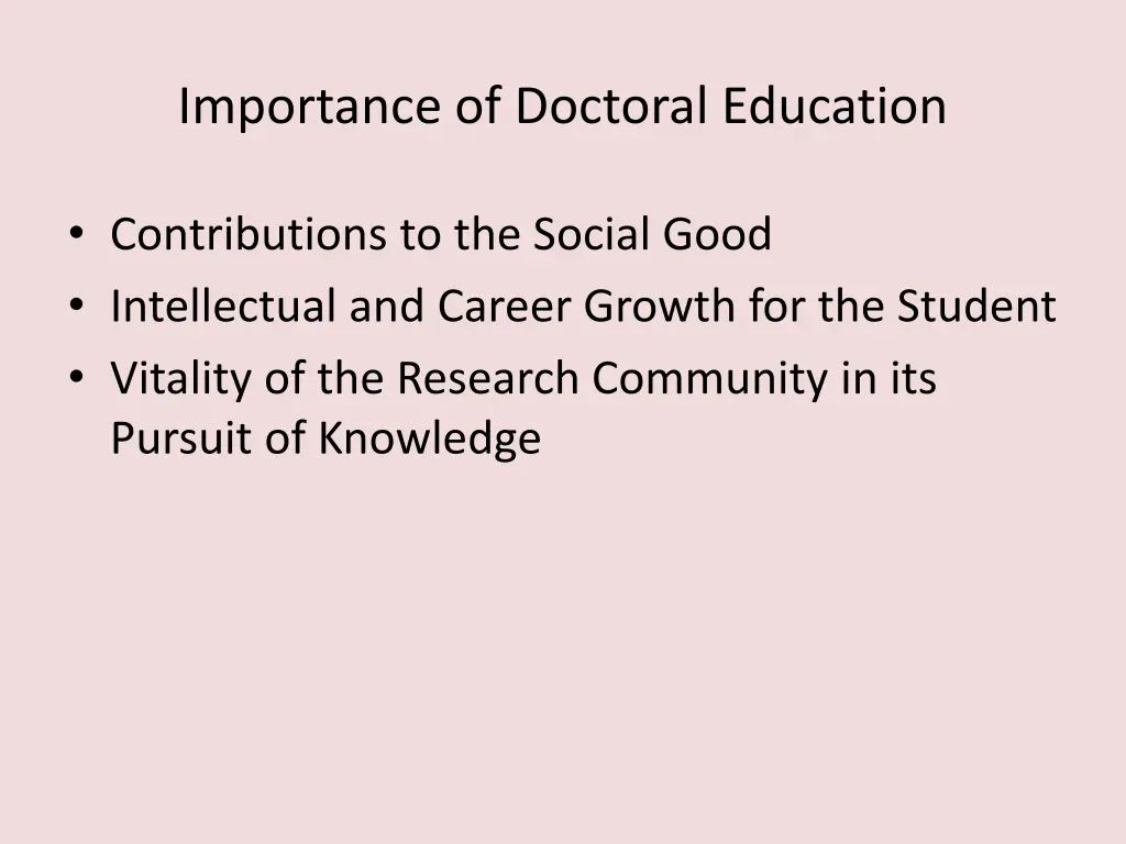 importance of doctoral education