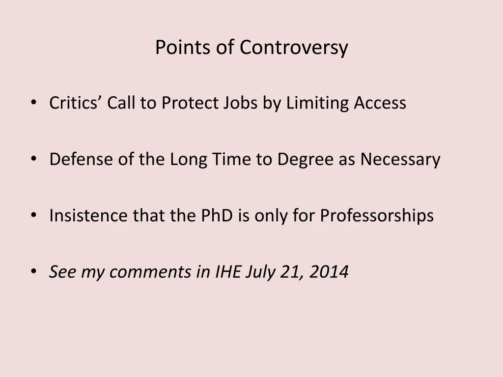 points of controversy