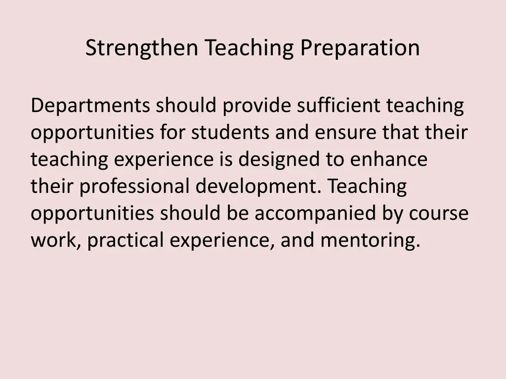 strengthen teaching preparation