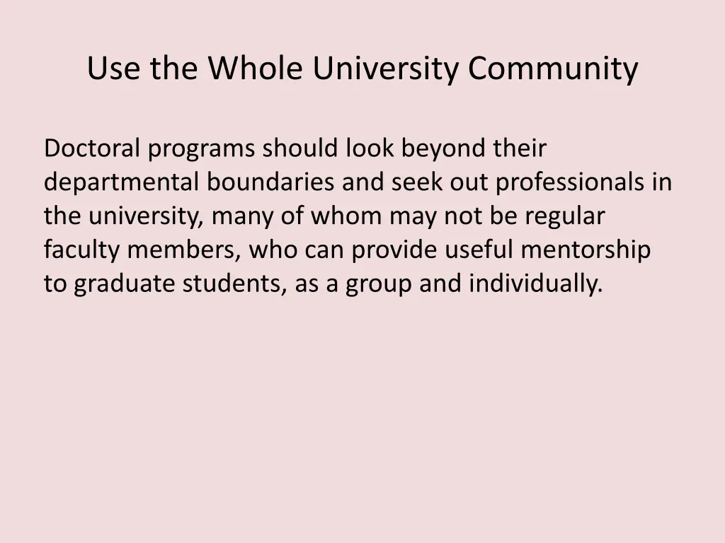 use the whole university community