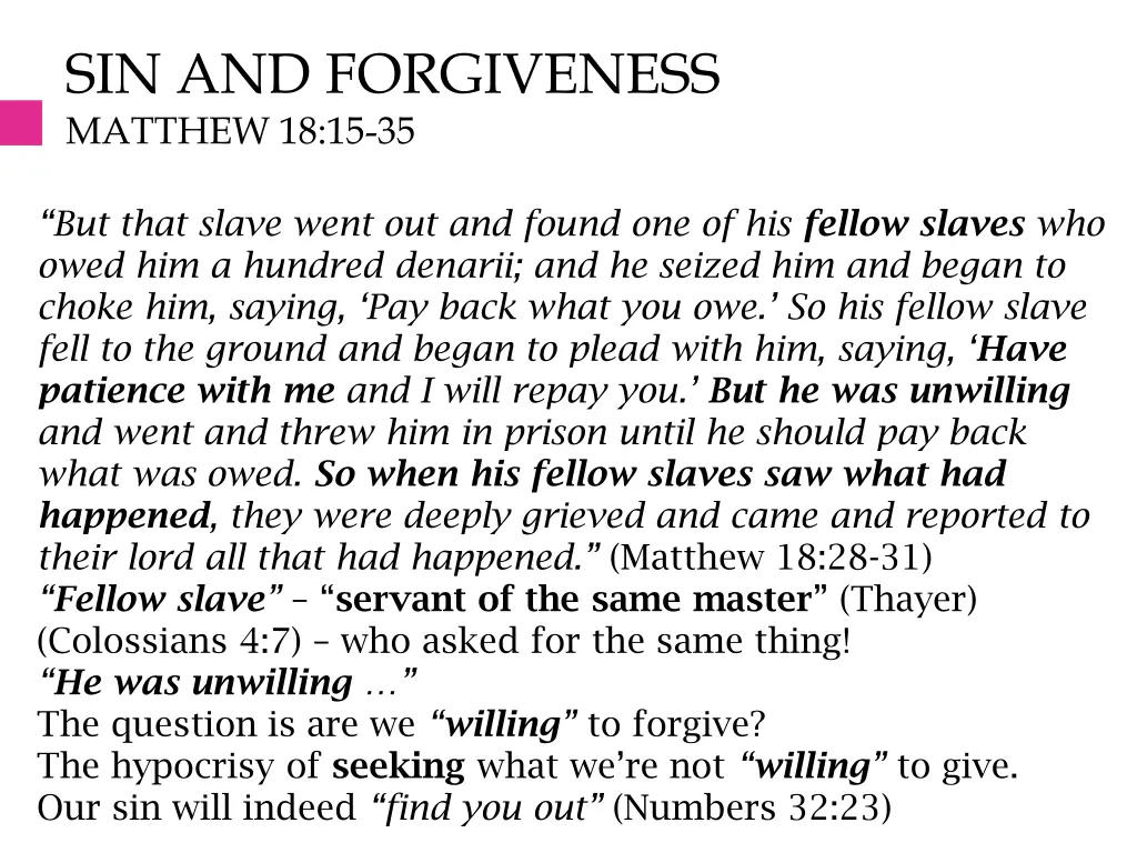 sin and forgiveness matthew 18 15 35 4