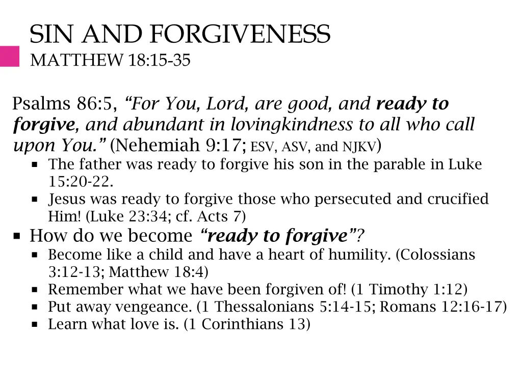sin and forgiveness matthew 18 15 35