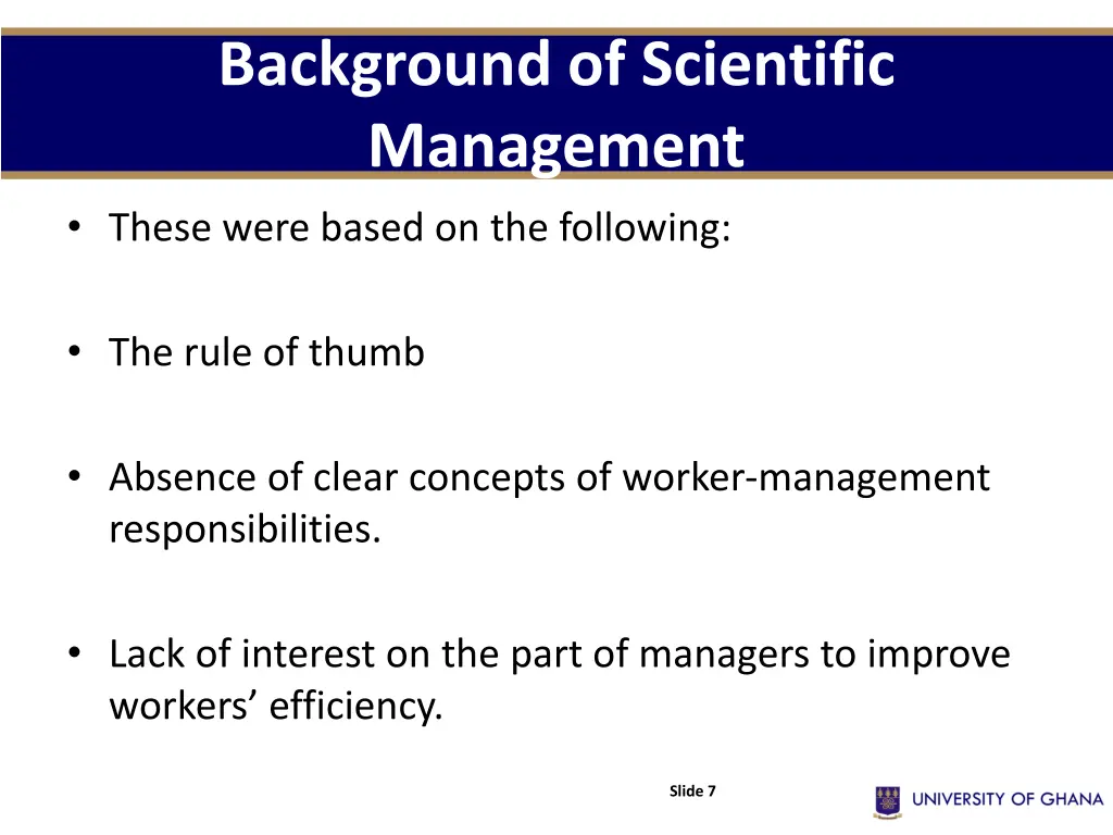 background of scientific management these were