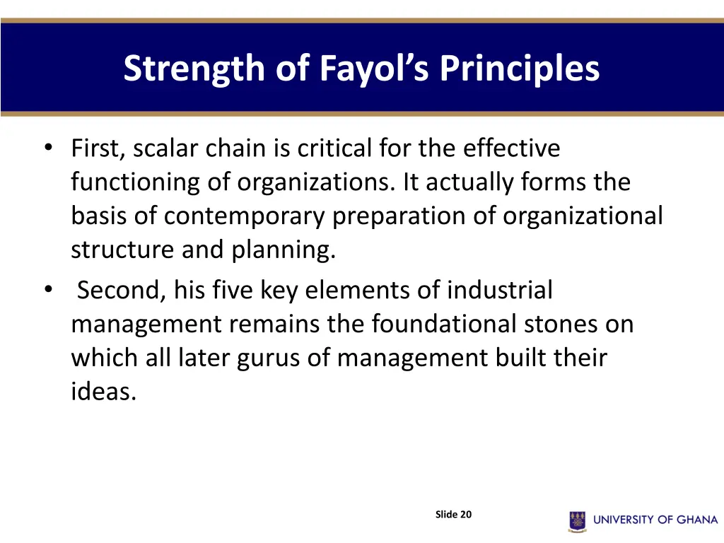 strength of fayol s principles