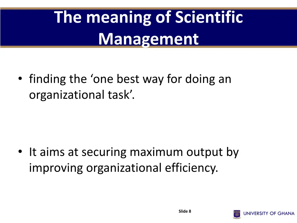 the meaning of scientific management